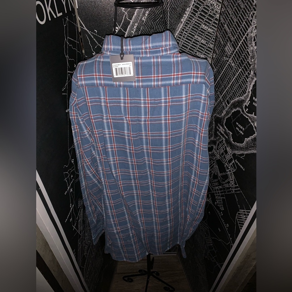 The Normal Brand Mens Pinstripe Longsleeve Button Up New - Picture 2 of 4